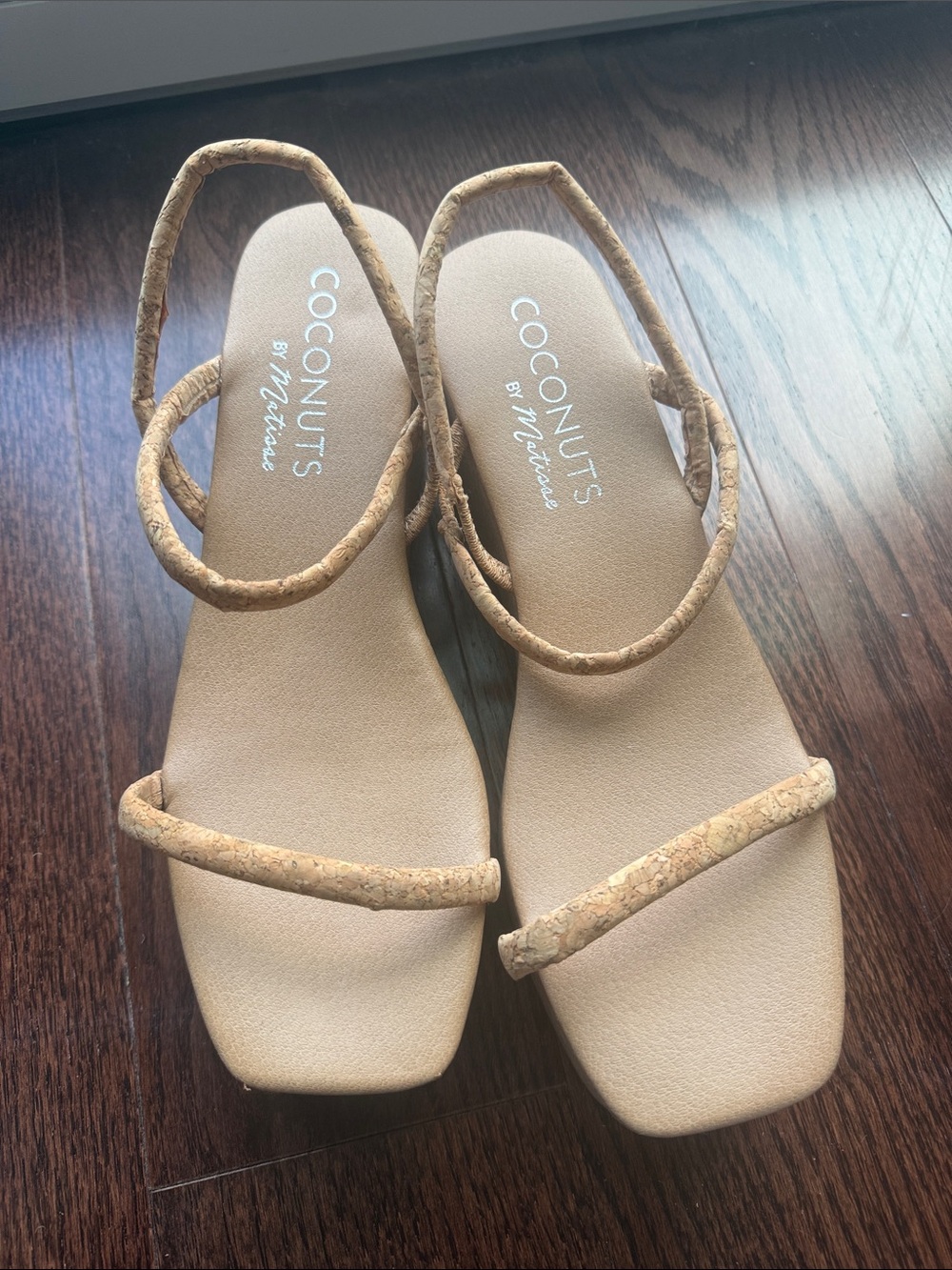 Coconuts by Matisse Neutral Tan Cork-Style Strap Sandals